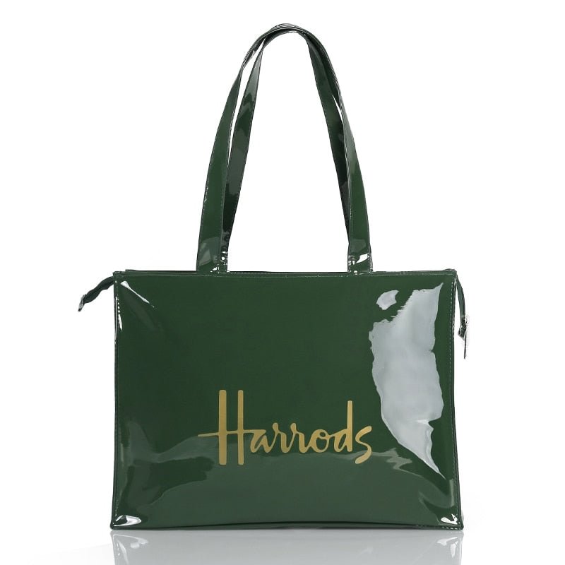 Horizontal Edition PVC Reusable Shopping Bag Eco-friendly London Lady Shopper Bag Large Capacity Waterproof Handbag Shoulder Bag