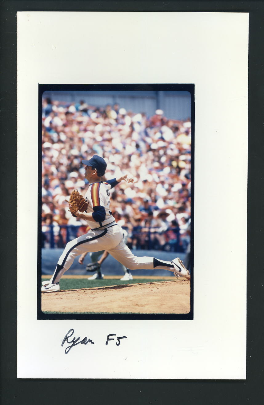 Nolan Ryan Press Original COLOR Photo Poster painting 5 x 8 Houston Astros pitching motion