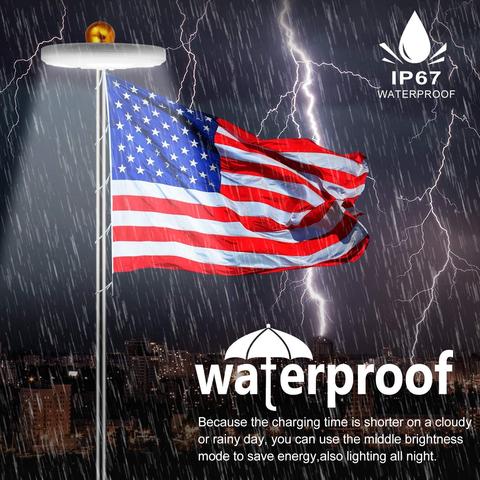 waterproof solar flagpole light