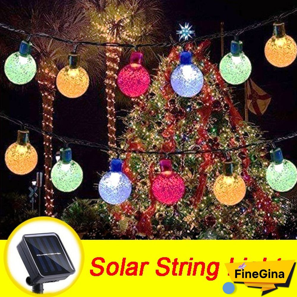 Solar String Lights Garden Outdoor String Lights Waterproof Crystal Ball Fairy Lights, Decoration Lighting for Home, Garden, Patio, Yard, Christmas