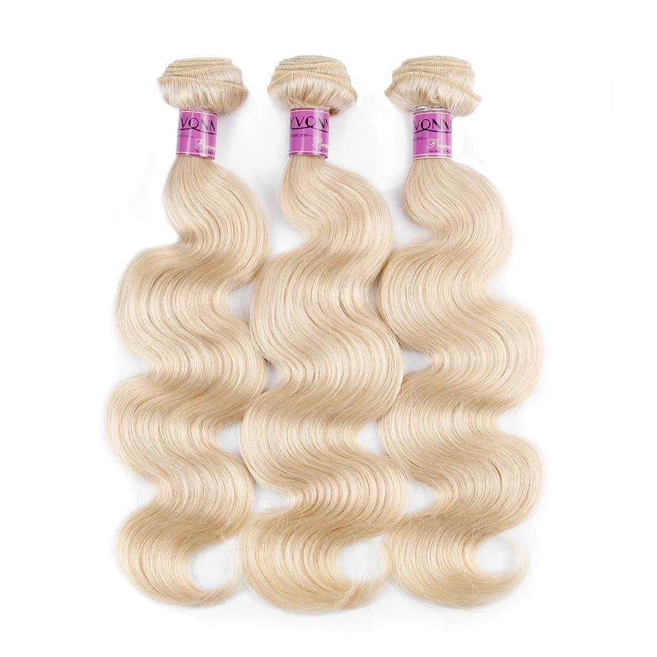 Yvonne Hair 3/4Pcs/Lot #613 Platinum Blonde Brazilian Virgin Hair Body Wave Hair Weaving12inch to 28inch