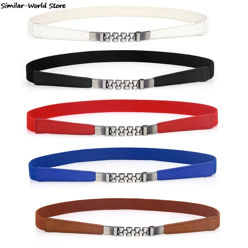 Elastic Belts For Women Gold Buckle Belts Female High Quality Women Fashion Belts Waist Band Stretch Knit Cinch