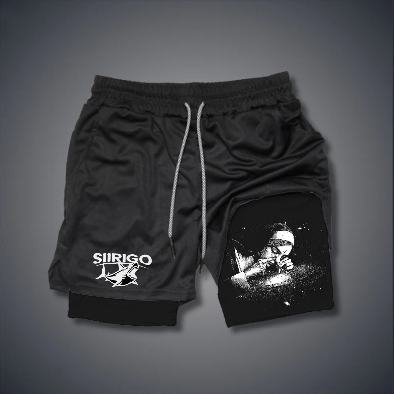 Nun Smoking Dark Style GYM PERFORMANCE SHORTS