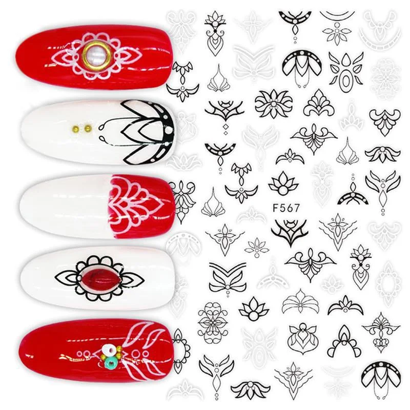 The New 3D Nail Sticker Cool English Letter Stickers For Nail Foil Love Heart Design Nails Accessories Fashion Manicures Sticker