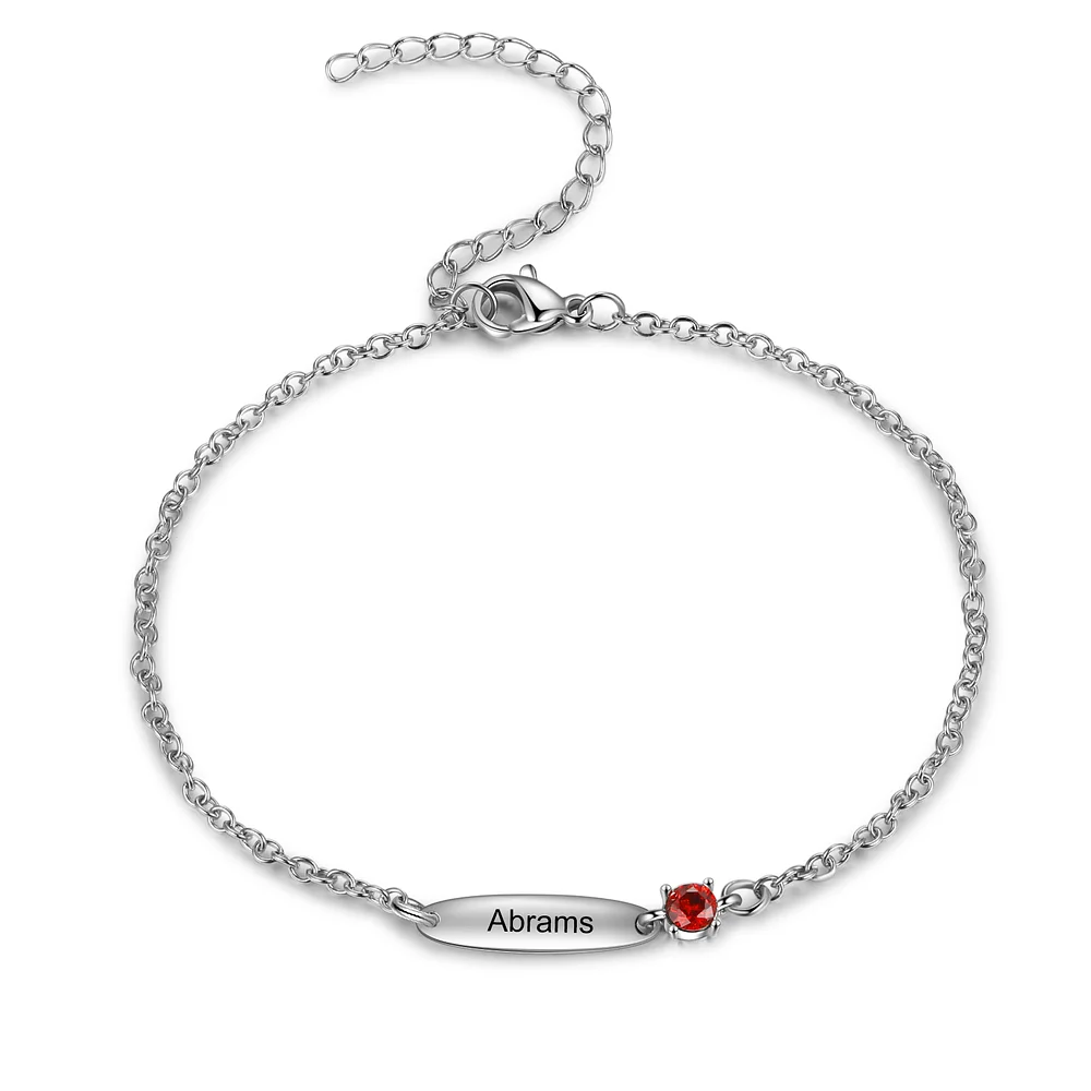 Personalisiertes 1 Name Armband mit 1 Geburtsstein Kettenmachen