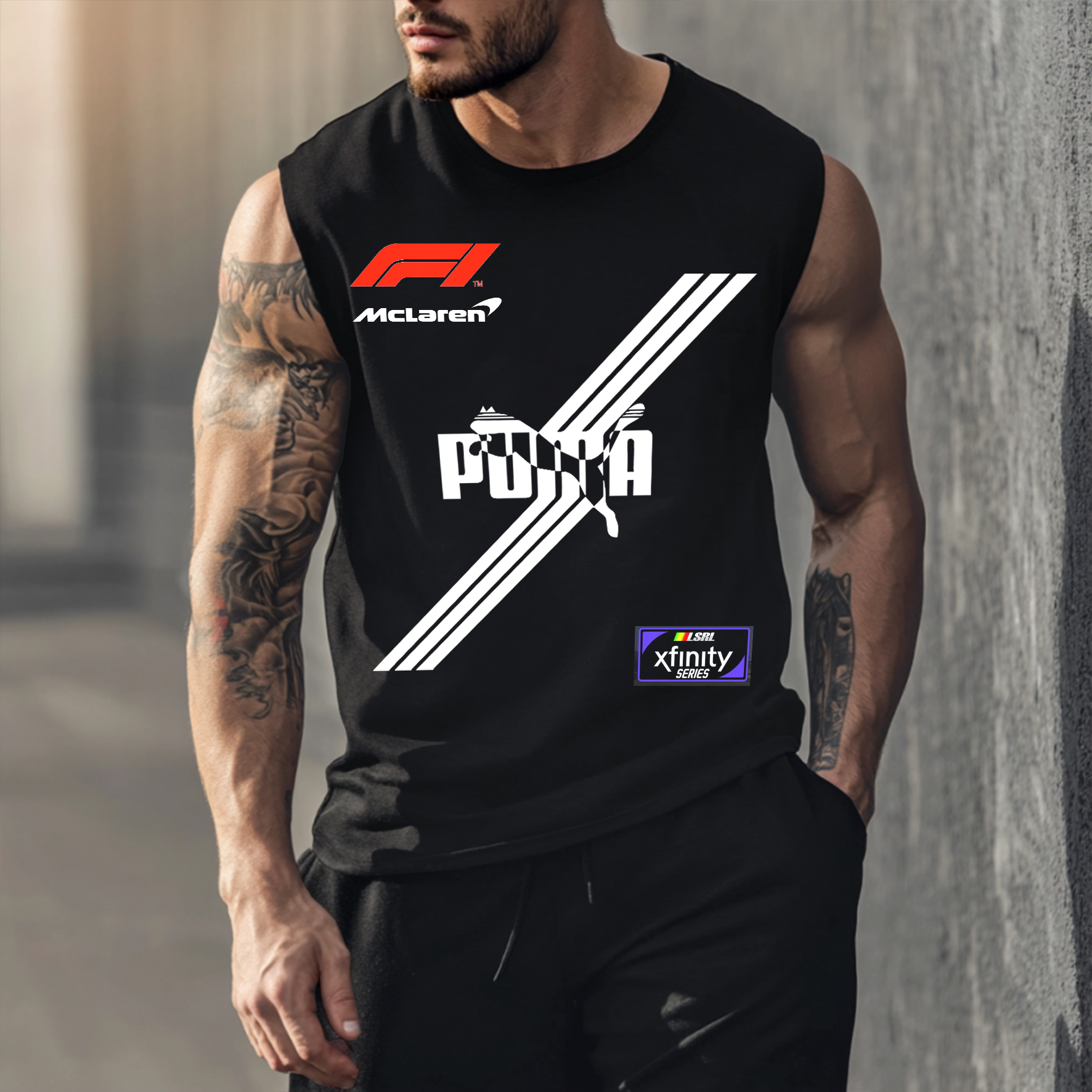 Sporty Graphic Tank Top For Men - Perfect For Fitness And Casual Wear