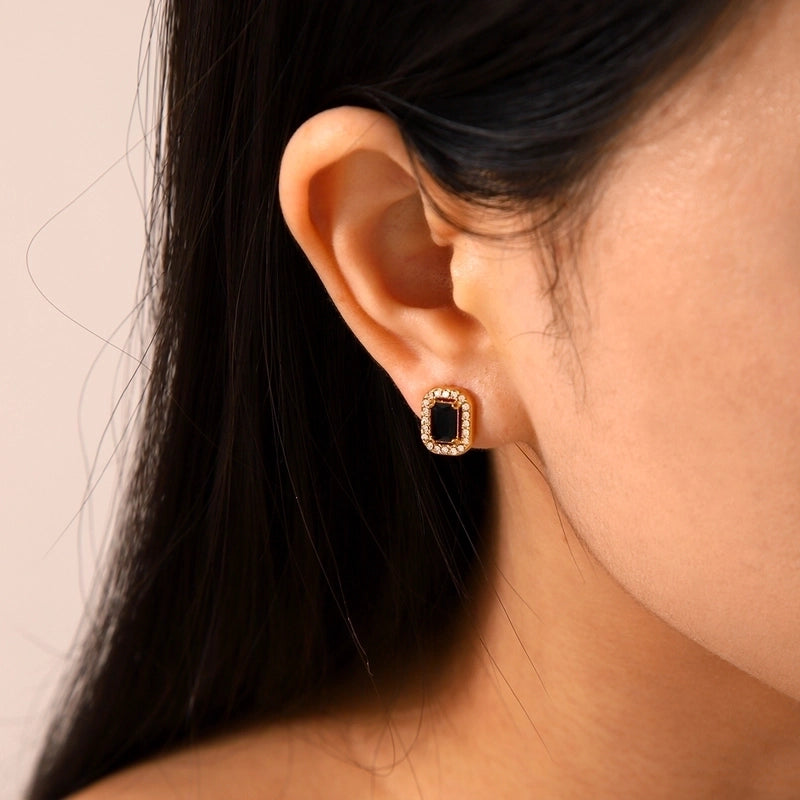 1 Pair Elegant Geometric 304 Stainless Steel Titanium Steel 18K Gold Plated Ear Studs