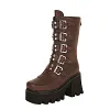 Punk Martin Boots Women High Heel Motorcycle Shoes