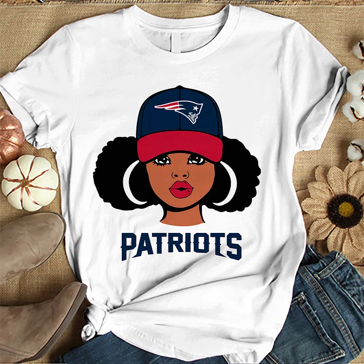 New England Patriots  Women's White Relaxed T-Shirt