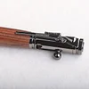 Retro Metal Press-Type Oil-Based Ballpoint Pen | Pistol-Style Retro Design | Rosewood Grip | Heavy Metal Feel