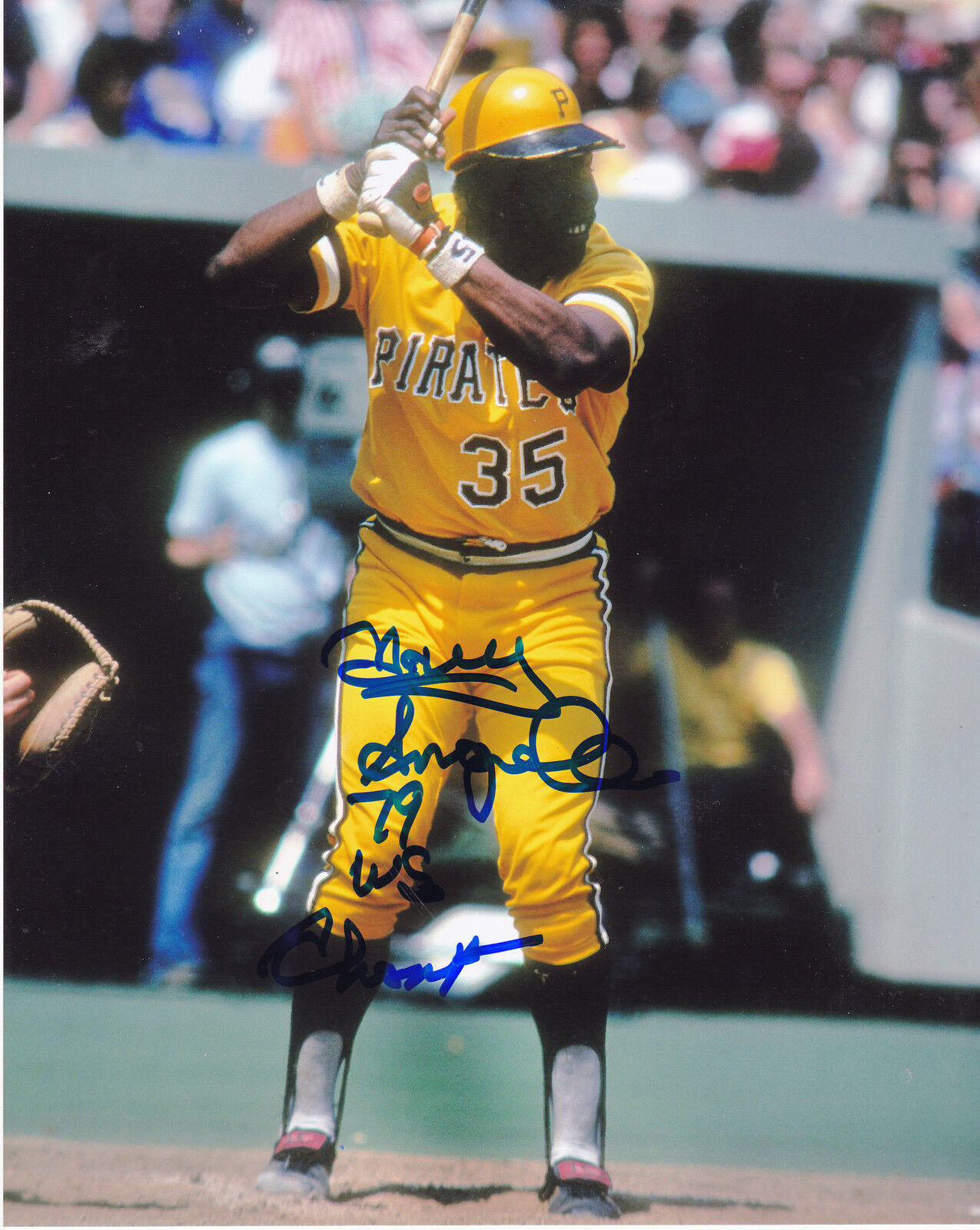 MANNY SANGUILLEN PITTSBURGH PIRATES 79 WS CHAMPS ACTION SIGNED 8x10