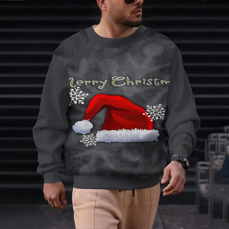Men's Christmas Casual Printed Round-neck Sweater