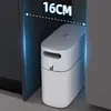 Trash Can Narrow Garbage Container Bin with Press Type Lid for Bathroom Kitchen