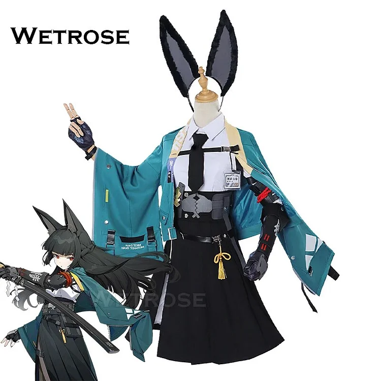 【Wetrose】Zenless Zone Zero ZZZ Miyabi Hoshimi Cosplay Costume Мияби Fox Samurai Ear Wig Shoes Full Set