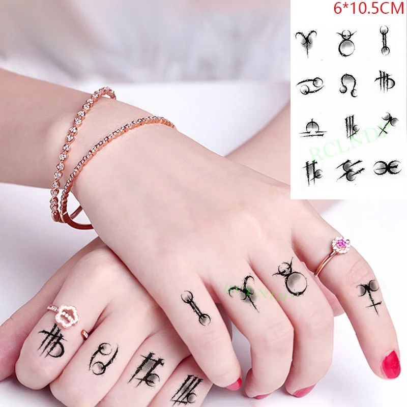Waterproof Temporary Tattoo Sticker Flame Pattern Line Drawing Fire Element Fake Tatto Flash Tatoo Small Art for Kids Men Women