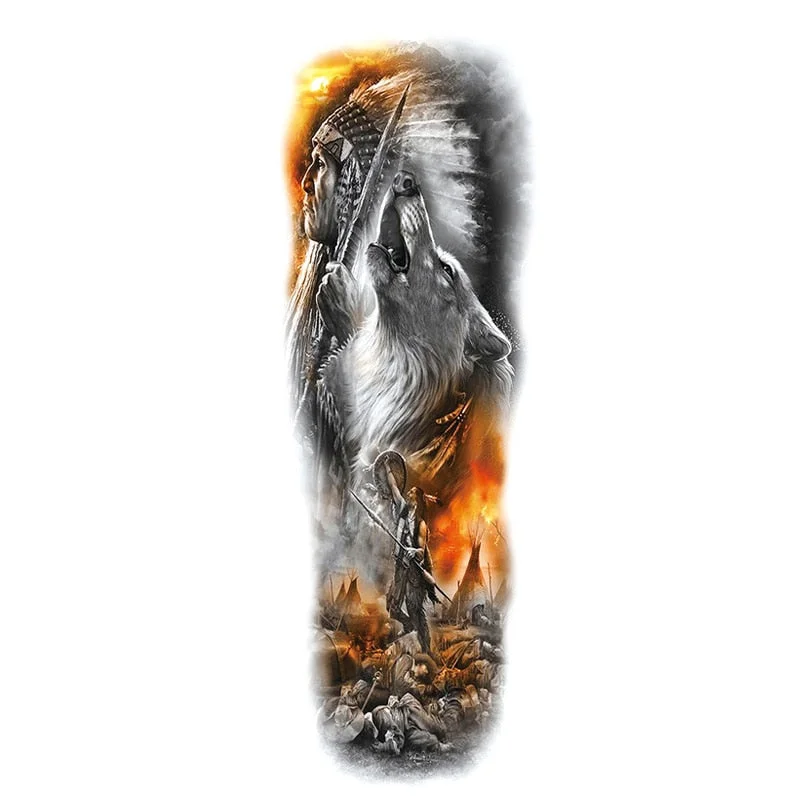 Waterproof Large Arm Temporary Tatoo Sticker Supernatural Fake Animal Stickers For Men Body Art Temporary Tattoo Skeleton Hand