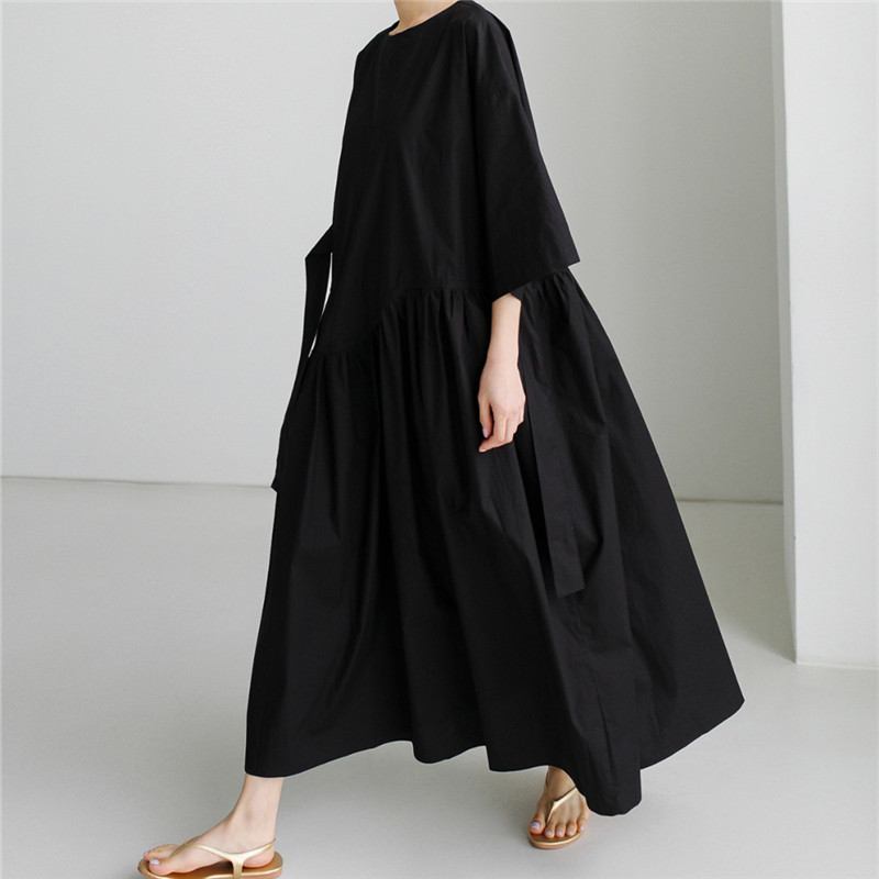 Urban Style Bow Lace-Up Midi Dress