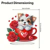DIY Dog Rose Acrylic Special Shape Diamond Painting Desktop Ornaments