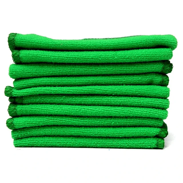 Garlaven 10pcs Soft Green Car Duster Towel Cleaning Cloth 11x11in