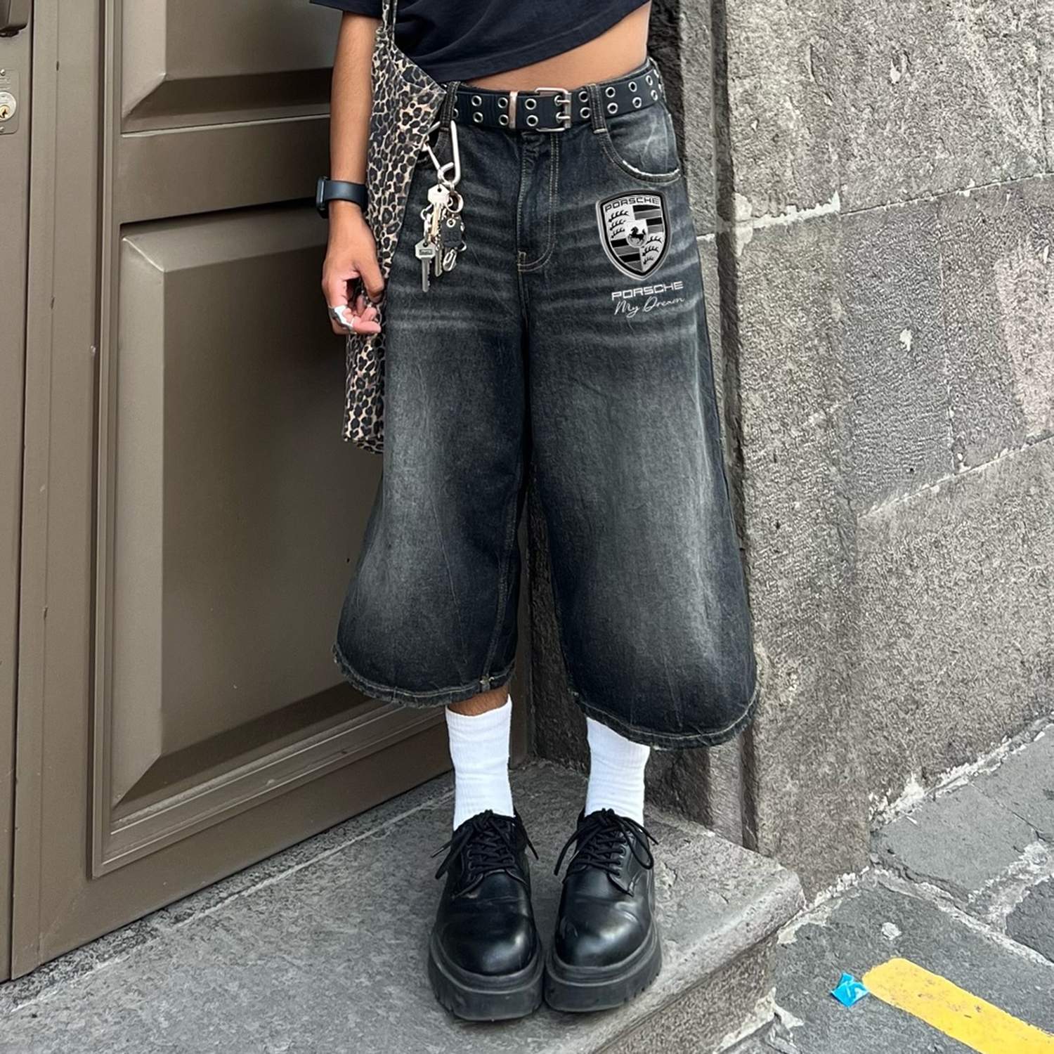 Fashion Racing Loose Jeans / TECHWEAR CLUB / Techwear