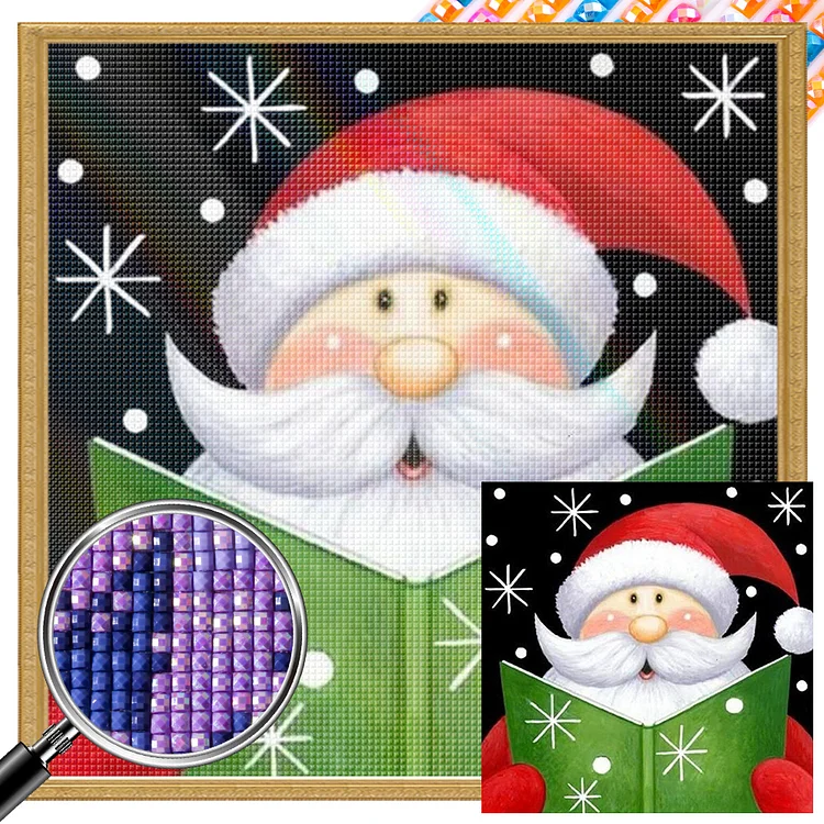Cute Christmas Diamond Painting, Cartoon Santa Claus