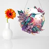 (Upgrade Size)DIY Double Sided Effect Diamond Painting Hanging Pendant Kit (Flower Bird)