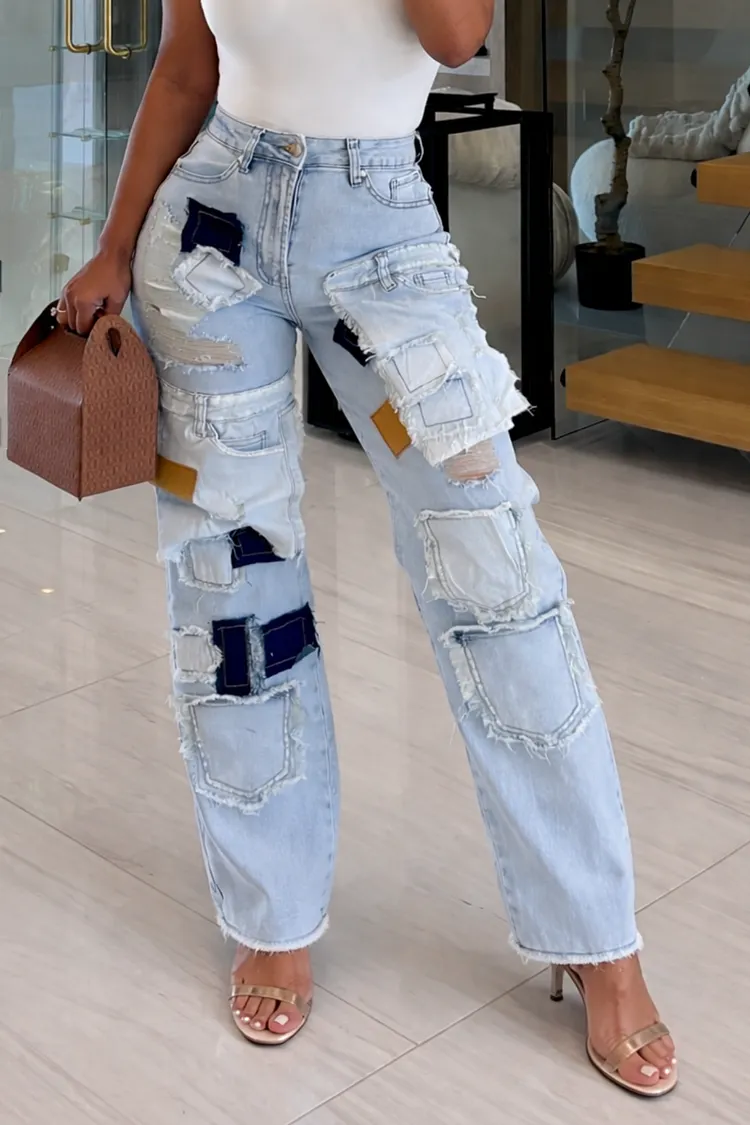 Women's Heavy-duty Patchwork Street Fashion Jeans