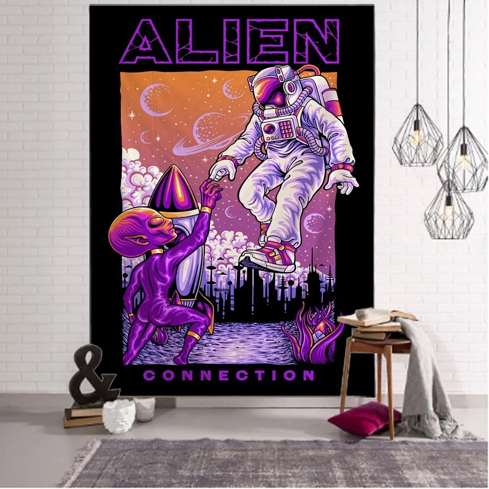 Nigikala art tapestry cartoon illustration wall hanging hippie home dorm decor cloth kawaii room decor kids room wall decor