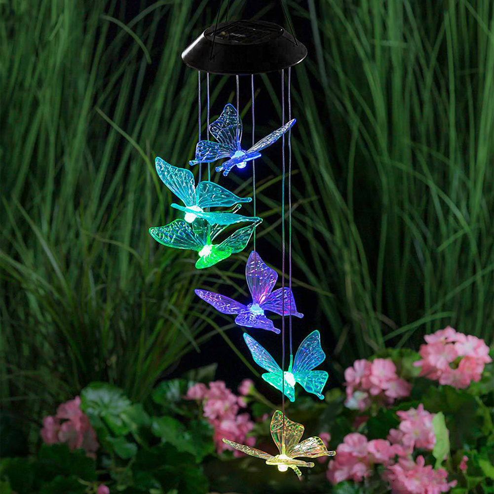 

LED Solar Wind Chime Butterfly Light Color Changing Waterproof Hanging Lamp, 501 Original