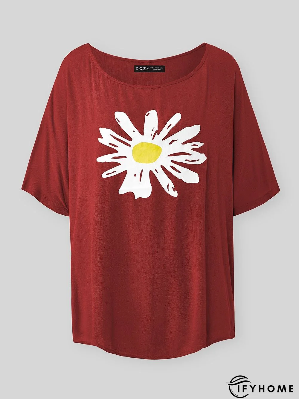 Plus size Vintage Daisy Printed Tops | IFYHOME