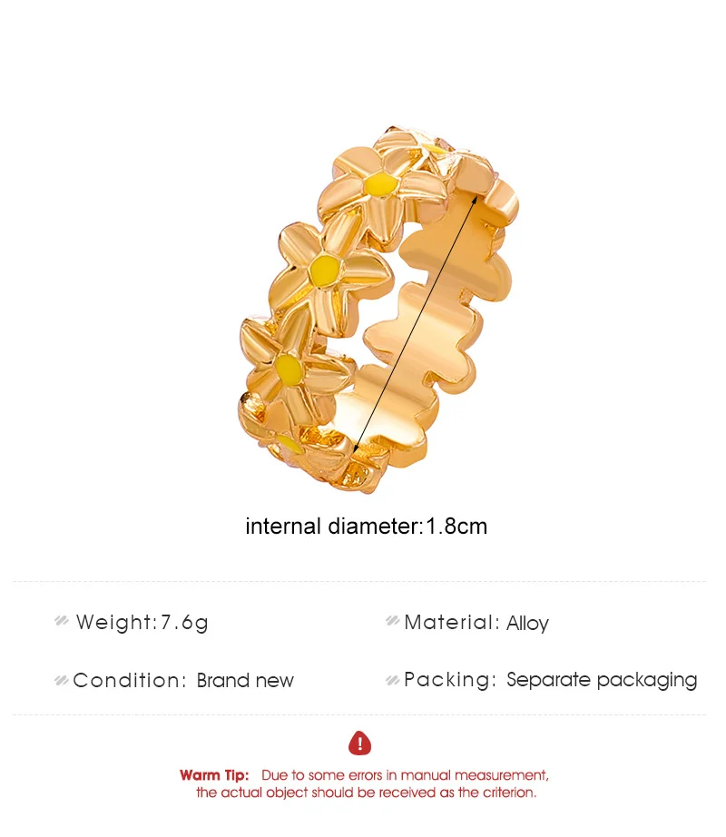 Flower Gold Plated Ring