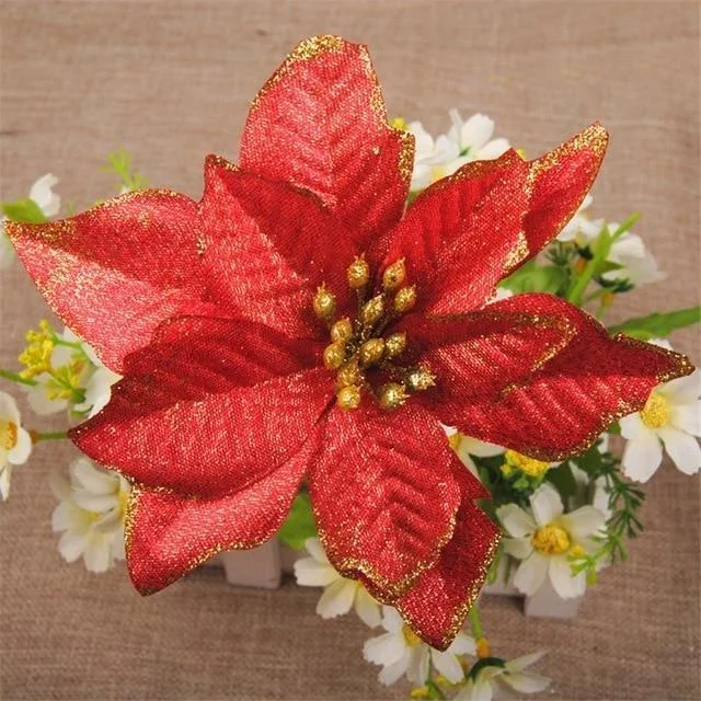 5pcs Artificial Flowers Glitter Flowers