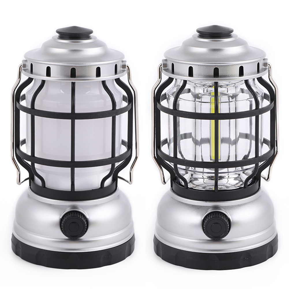 

LED Outdoor Camping Retro Kerosene Lamp Portable Household Emergency Light, Dry battry white + fire light, 501 Original