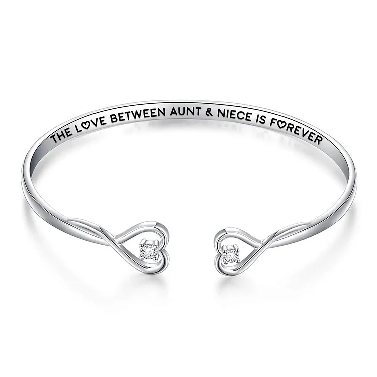 For Niece - The love between aunt & niece is forever Two Hearts Bracelet