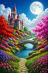 Luxury AB Velvet Diamond Painting Kit - Castle