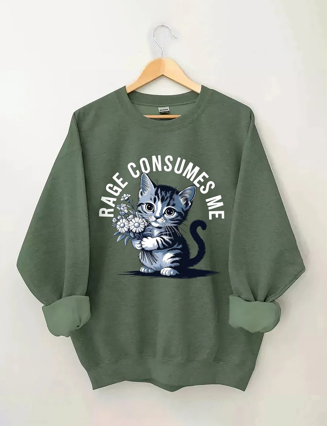 Rage Consumes Me Cat Sweatshirt