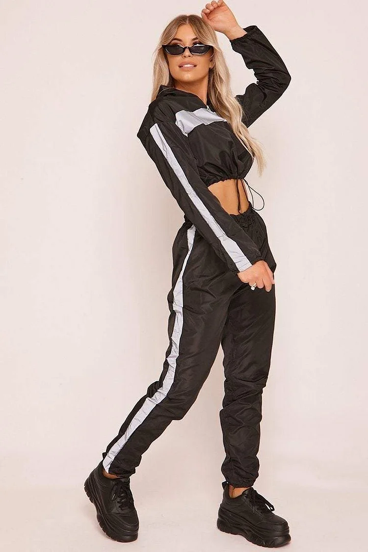 Black Reflective Panel Joggers Katch Me