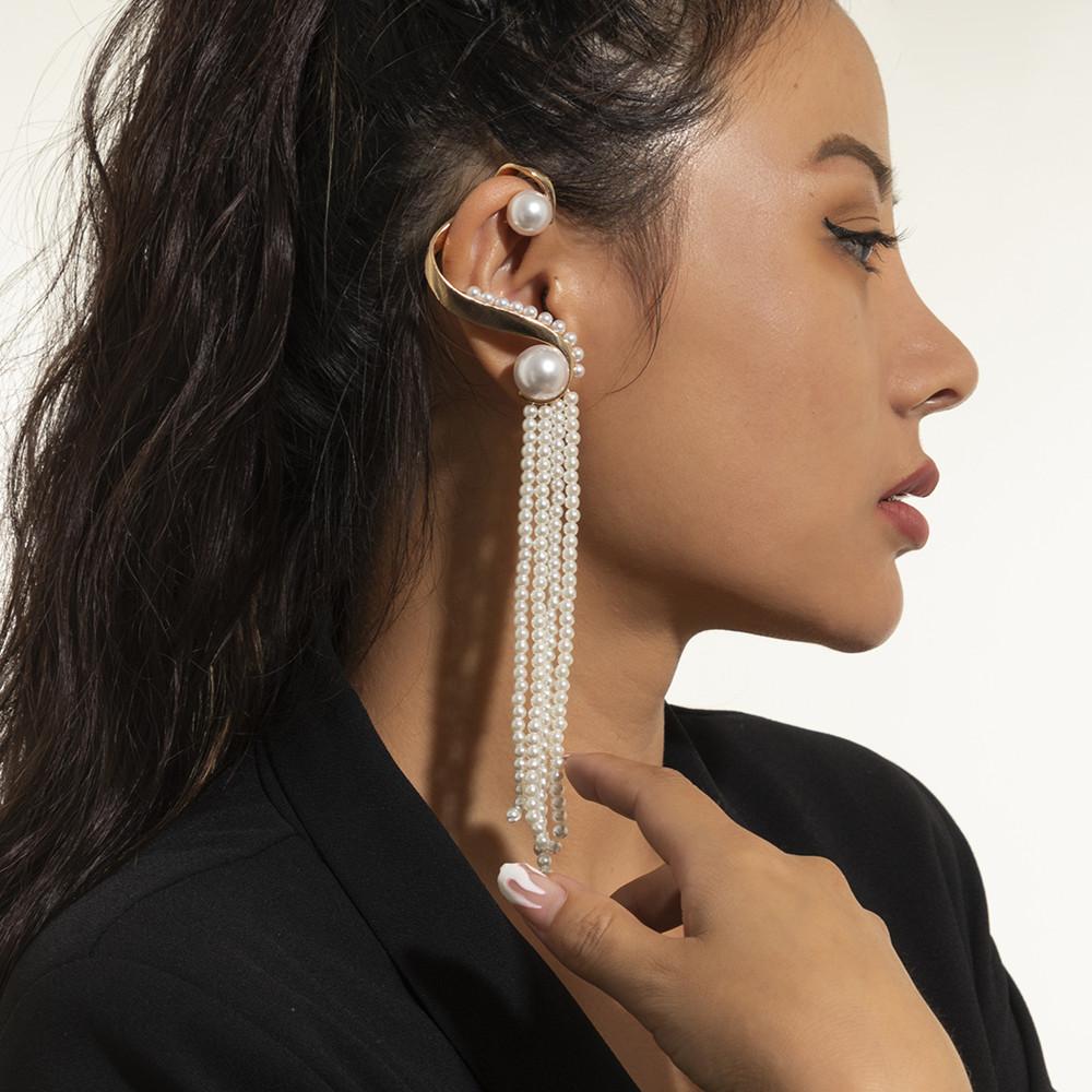 Pearls Long Tassel Drop Ear Hook Dangle Earrings | Oxredo Shop Ramadan Sale