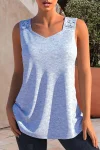 Plus Size Lace Stitching Solid Tank Top
