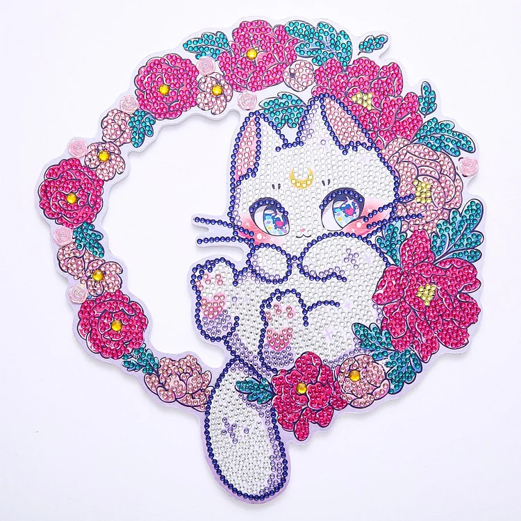 DIY Diamond Painting Wreath - Cat