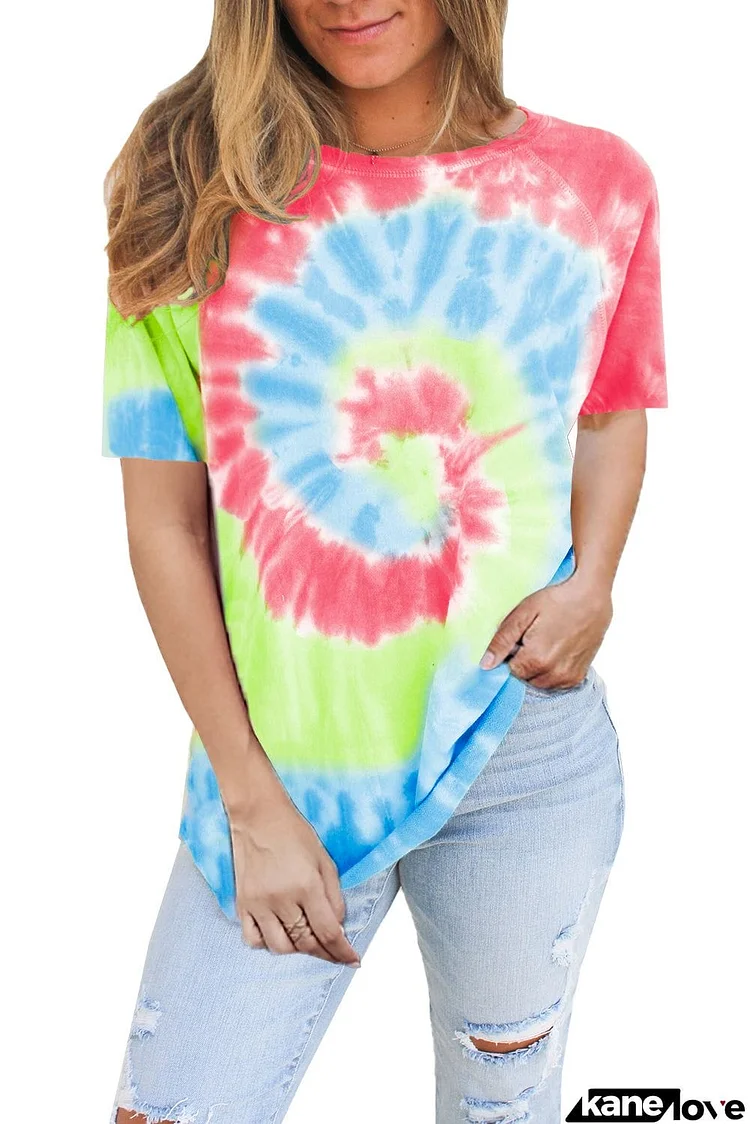 Raglan Sleeves Tie Dyed Tee