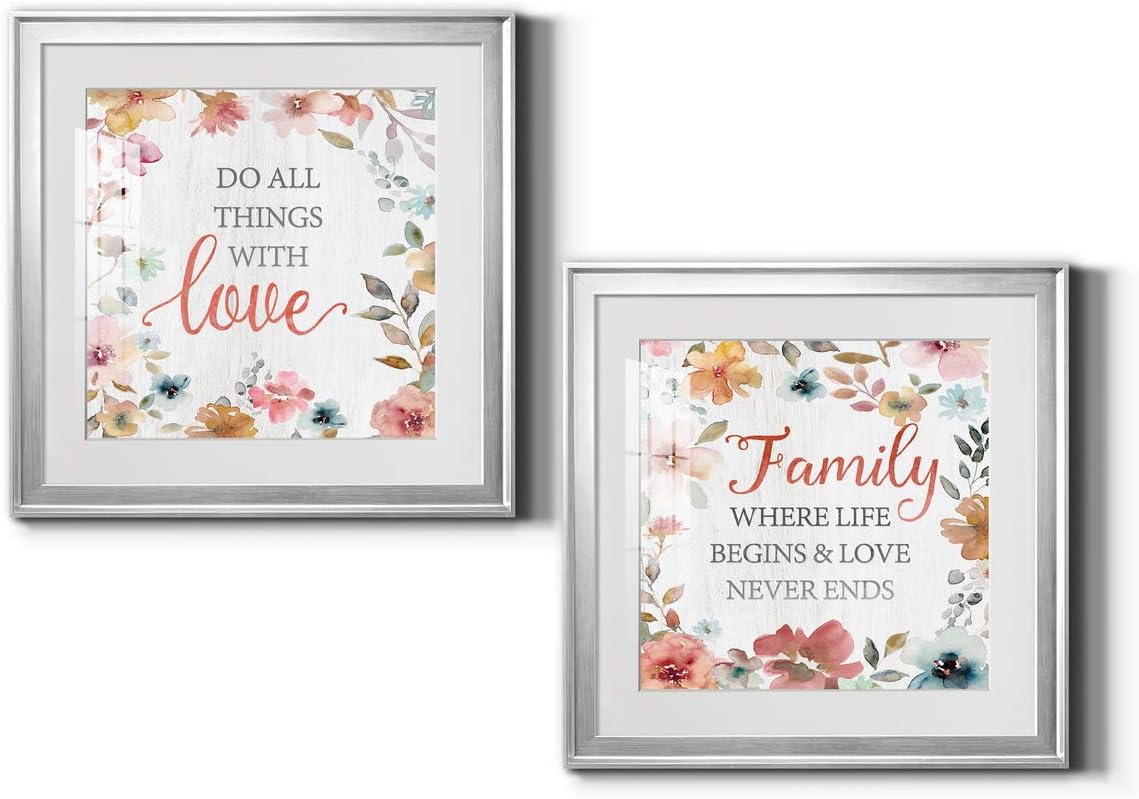 Neutral Color Wall Art, Wall Dcor Print, Beaches, Floral, Animals, Bohemian, & Vintage Styles, with Matte Board, Acrylic Glass, and Hanging Hardware - Do All Things - Silver Framed 18X18 18X18