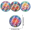 (US Local)[Upgrade]4Pcs Acrylic Special Shape Lotus DIY Waterproof Diamond Painting Coaster