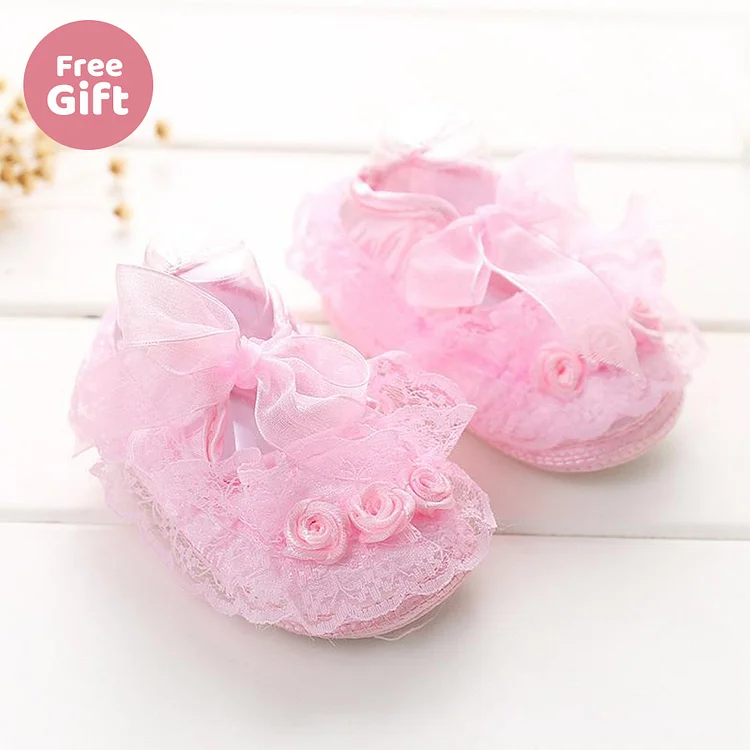 17-22 Inches Pink Lace Princess Shoes