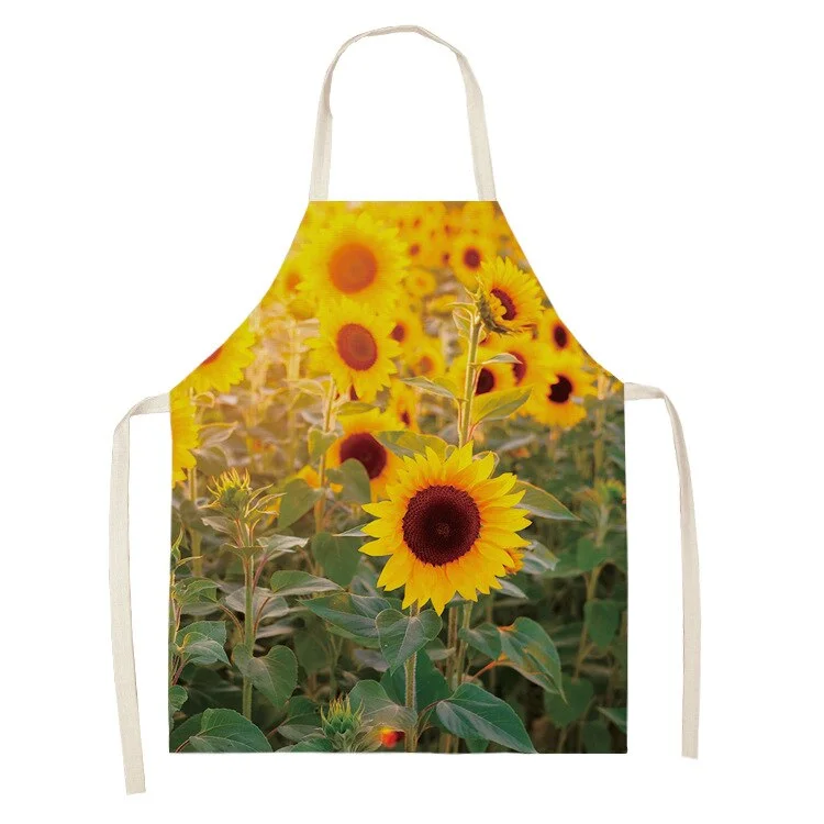 Linen Kitchen Apron - Sunflower letclo 