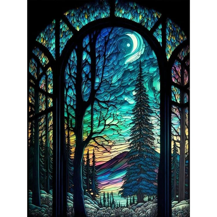 Luminous Forest 30*40CM(Canvas) Full Round Drill Diamond Painting gbfke