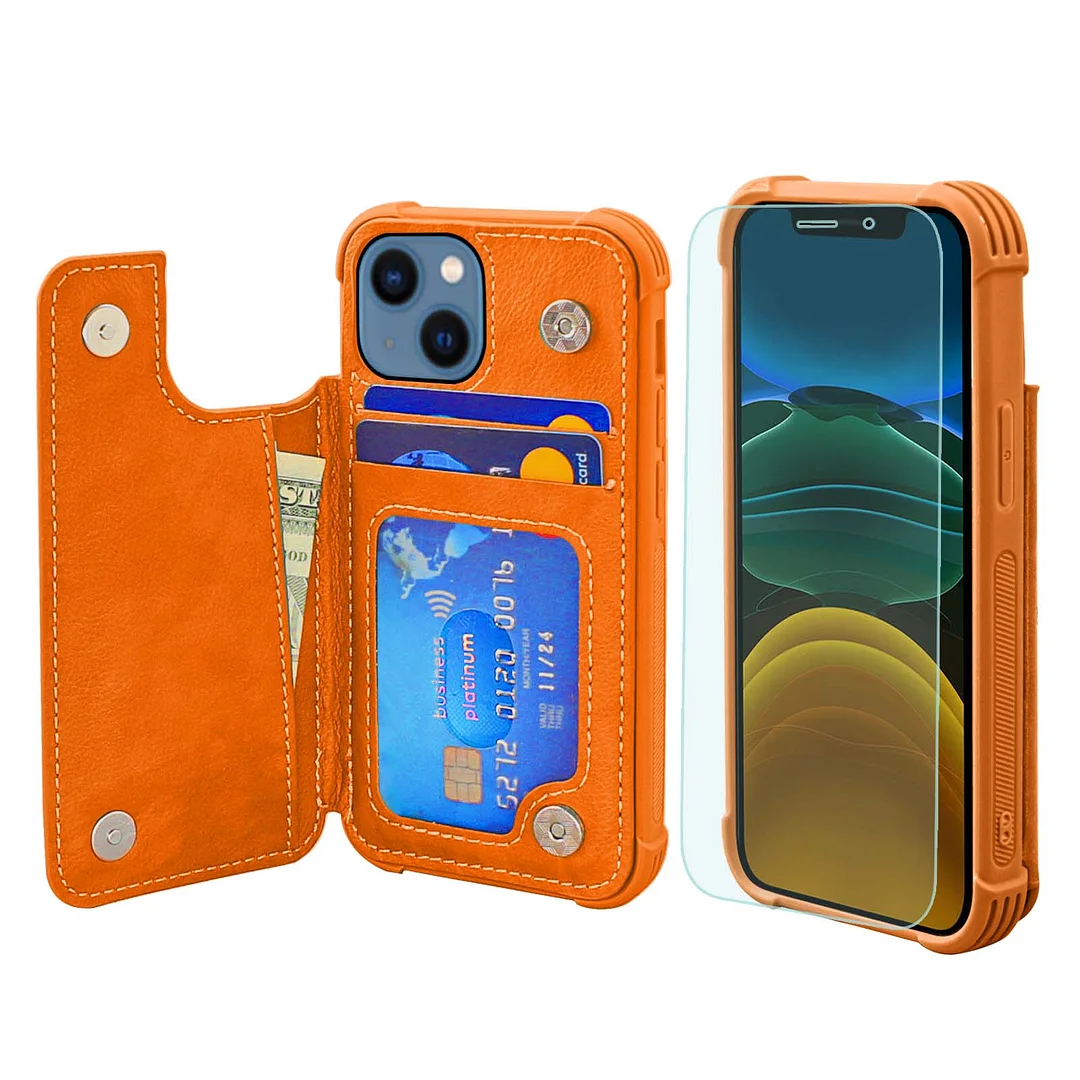 VANAVAGY Wallet Case for iPhone 13 Mini Wallet Case for magnetic car mount