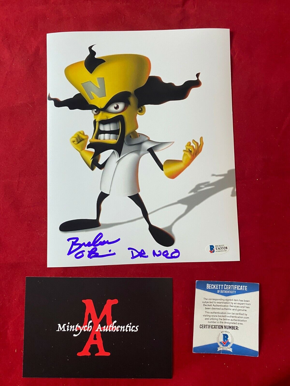 BRENDAN O'BRIEN SIGNED 8x10 Photo Poster painting! DR. NEO! CRASH BANDICOOT! BECKETT COA!