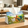 DIY Diamond Art Tissue Box Holder Farm Chicken PULeather Diamond Art Desktop Organizer Resin Rhinestone Storage Organizers Gem Art Home Office Decor Craft Gift for Women