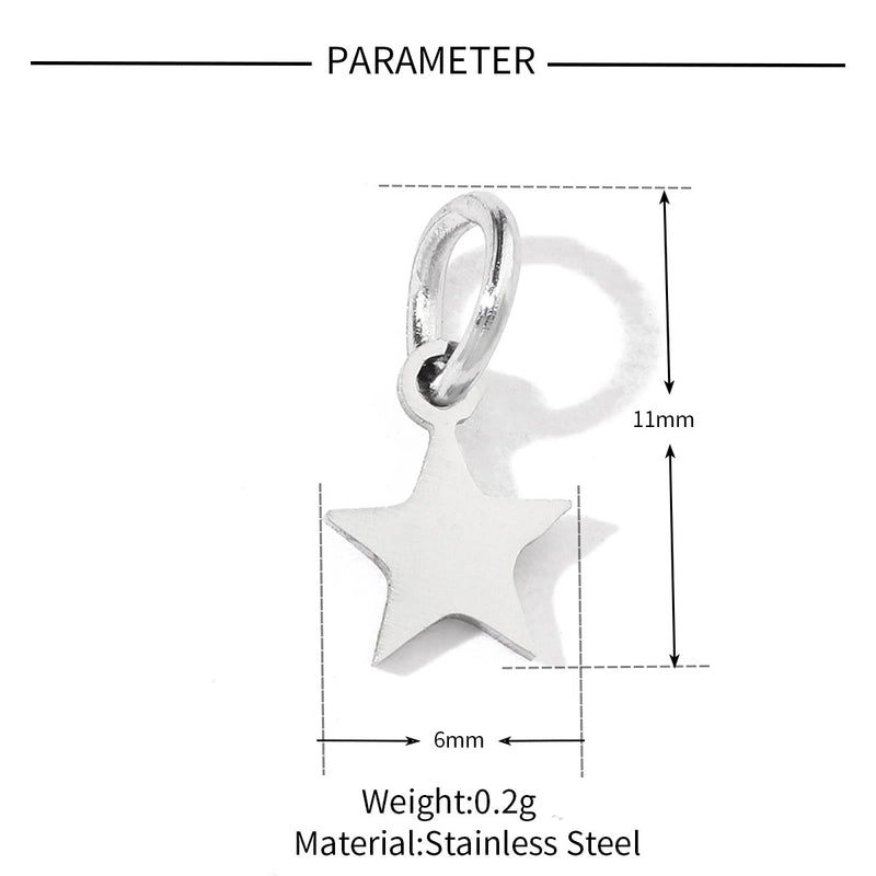 20 PCS/Package 28.5*30mm 6*11mm 7 * 12mm 201 Stainless Steel 18K Gold Plated Star Heart Shape Smile Face Polished Pendant